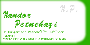 nandor petnehazi business card